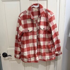 Marine Layer Red and Cream Plaid Jacket